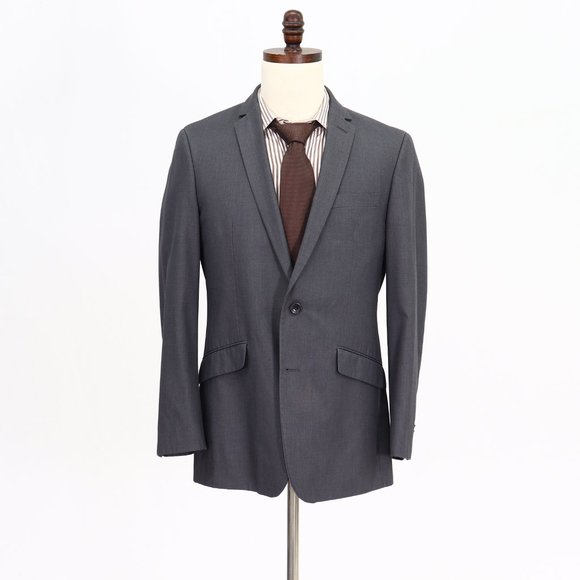 Kenneth Cole 40R Gray Solid 2-Button Sport Coat Blazer Jacket B528 - Picture 1 of 11